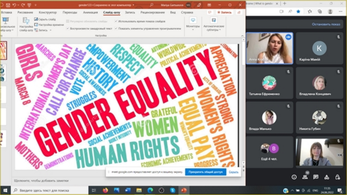 Поняття гендерної рівності обговорюємо англійською