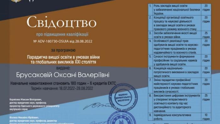 Участь у всеукраїнському науково-педагогічному підвищенні кваліфікації