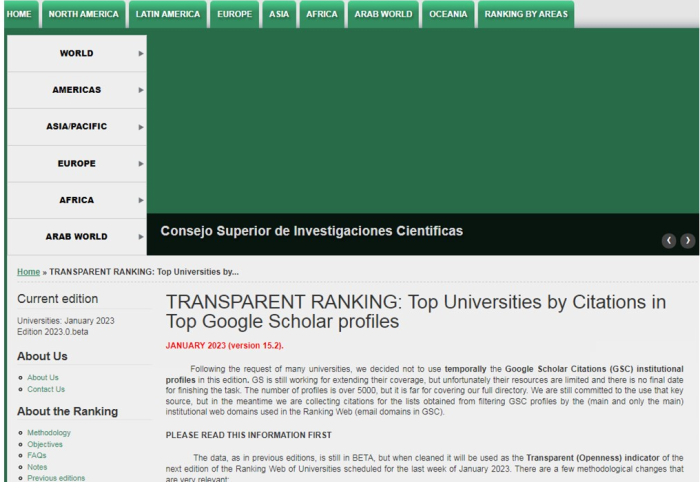 ХНУВС у рейтингу Top Universities by Google Scholar Citations від WEBOMETRICS