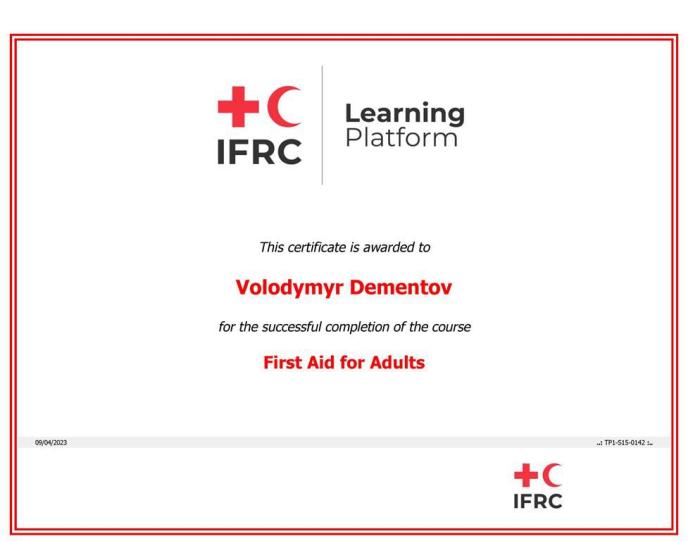 Підвищення кваліфікації за програмами Міжнародної федерації товариств Червоного Хреста та Червоного Півмісяця 