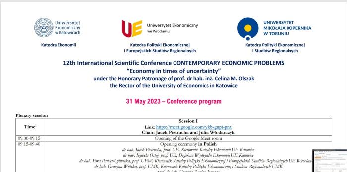 Сучасні економічні проблеми «Економіка в часи невизначеності»