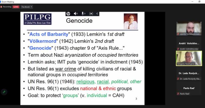 Участь у лекції «Злочин геноциду за міжнародним правом»