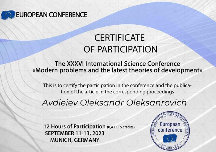 Участь у Міжнародній науково-практичній конференції