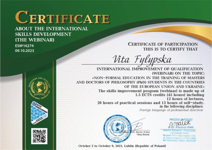 Міжнародне підвищення кваліфікації 