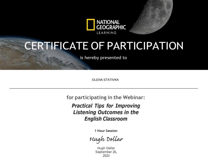 Вебінар з розвитку навичок аудіювання на заняттях іноземної мови 