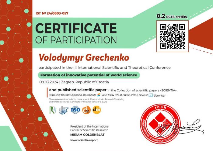 Participation in the international conference