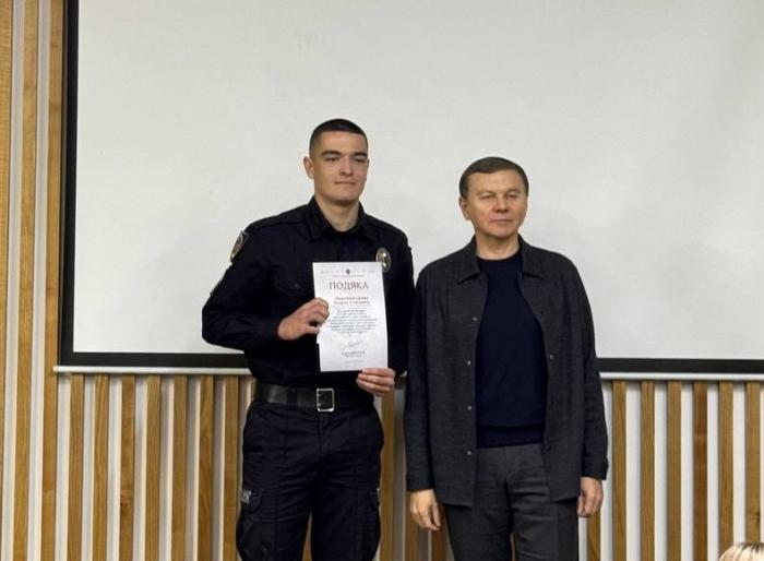 Курсант Андрій Лемішевський отримав Подяку Вінницької міської ради