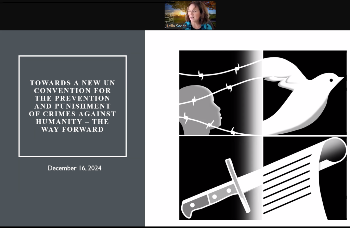 Участь у вебінарі «На шляху до нової Конвенції ООН про запобігання злочинам проти людяності та покарання за них – подальші кроки»