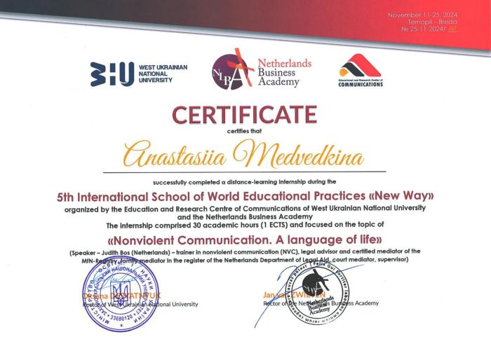 Опанування основ ефективного та ненасильницького спілкування