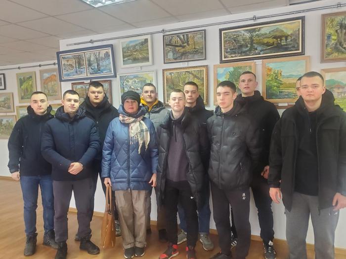 Cadets visited the exhibition of creative works by Vitalii ZALUTSKYI