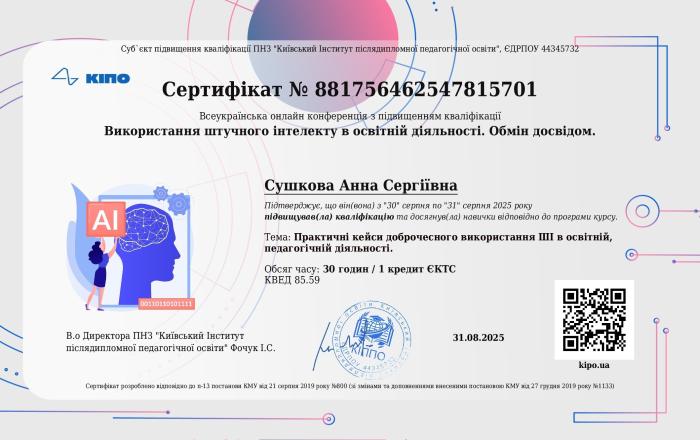 Штучний інтелект у системі підвищення кваліфікації педагогів