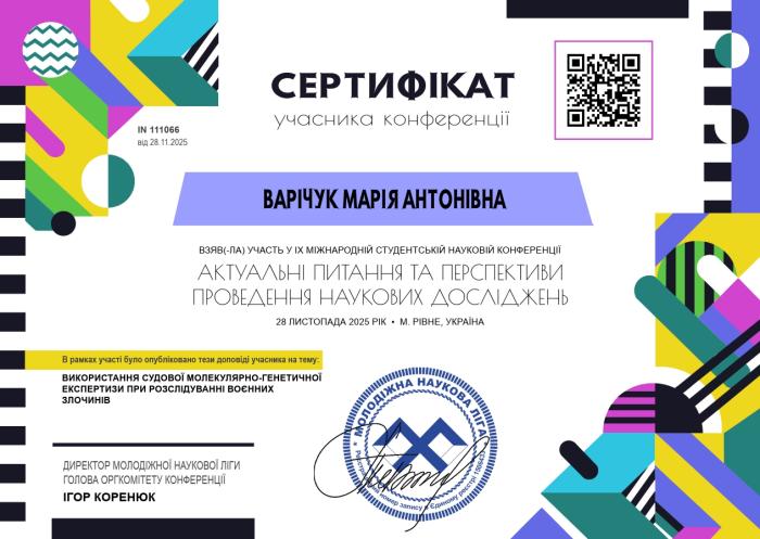 Участь у Міжнародній конференції