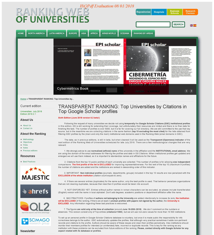 ХНУВС у рейтингу TRANSPARENT RANKING:  Top Universities by Google Scholar Citations