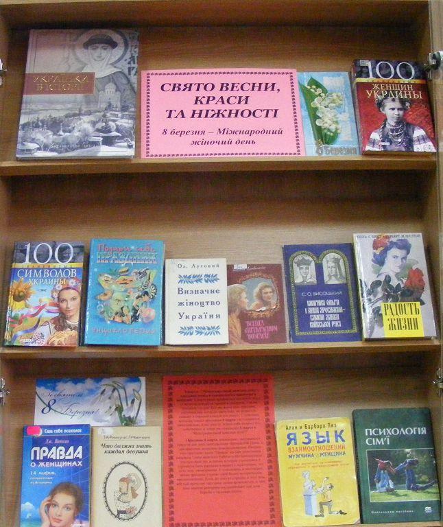 Бібліотека університету презентує книжково-ілюстративну експозицію до 8 Березня