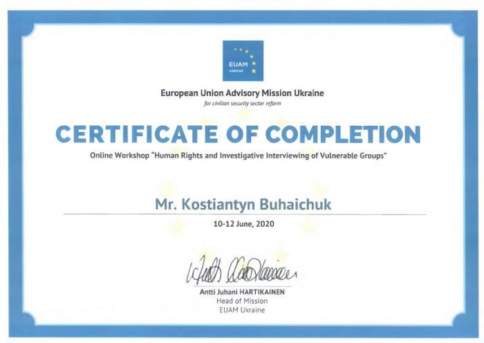 Участь у семінарі з прав людини та опитування вразливих груп під час розслідувань