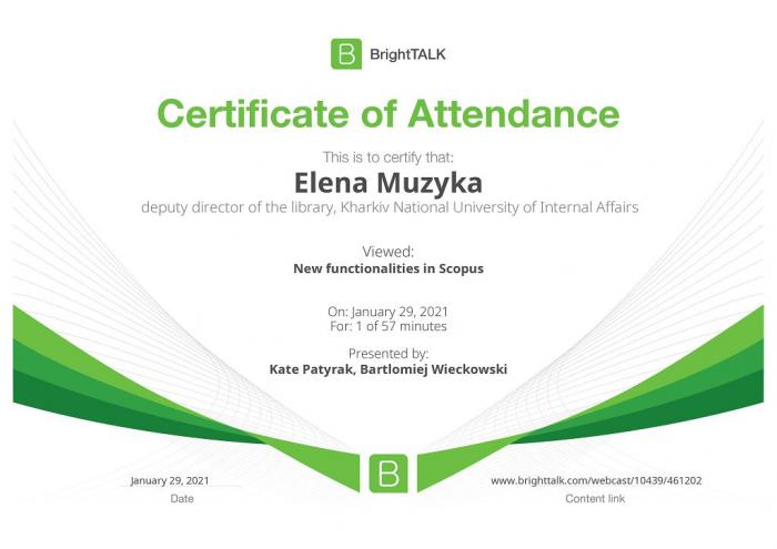 Працівники загальної бібліотеки університету опанували функціональні можливості та інтерфейс міжнародних наукометричних баз