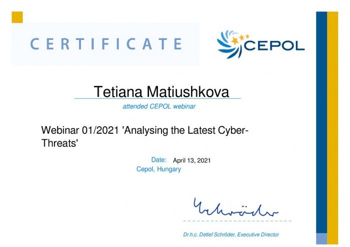 Participation in the webinar 